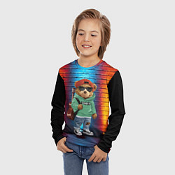 Лонгслив детский Мишка гитарист, цвет: 3D-принт — фото 2