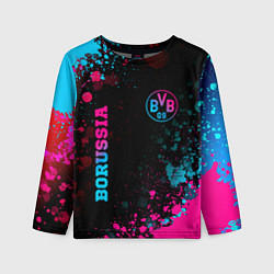 Лонгслив детский Borussia - neon gradient: надпись, символ, цвет: 3D-принт