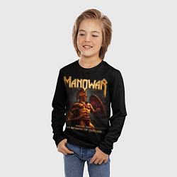 Лонгслив детский Manowar rock, цвет: 3D-принт — фото 2