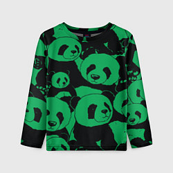 Детский лонгслив Panda green pattern