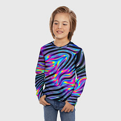 Лонгслив детский Голографические полосы, цвет: 3D-принт — фото 2