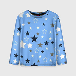 Детский лонгслив Звёзды на голубом фоне