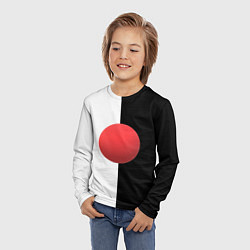 Лонгслив детский Красный шар на черно-белом фоне с объемным эффекто, цвет: 3D-принт — фото 2