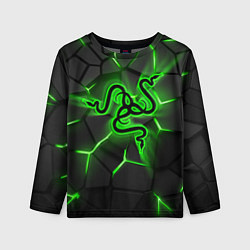 Детский лонгслив Razer neon logo
