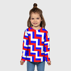 Лонгслив детский Плетение триколор, цвет: 3D-принт — фото 2