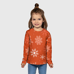 Лонгслив детский Orange snow, цвет: 3D-принт — фото 2
