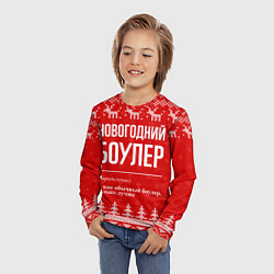 Лонгслив детский Новогодний боулер: свитер с оленями, цвет: 3D-принт — фото 2