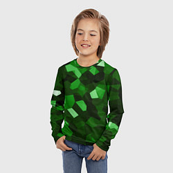 Лонгслив детский Коллекция зеленых изумрудов, цвет: 3D-принт — фото 2