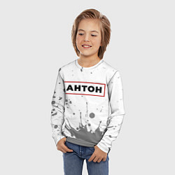 Лонгслив детский Антон - в красной рамке на светлом, цвет: 3D-принт — фото 2