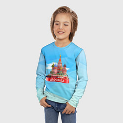 Лонгслив детский Россия Москва, цвет: 3D-принт — фото 2