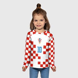 Лонгслив детский Лука Модрич форма сборной Хорватии, цвет: 3D-принт — фото 2