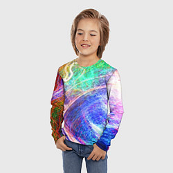 Лонгслив детский Абстрактные разноцветные молнии, цвет: 3D-принт — фото 2