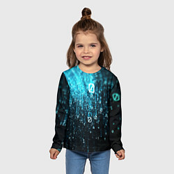 Лонгслив детский Двоичный код, цвет: 3D-принт — фото 2