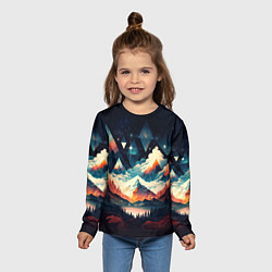 Лонгслив детский Футуризм горы, цвет: 3D-принт — фото 2