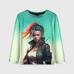 Лонгслив детский Girl art Cyberpunk, цвет: 3D-принт