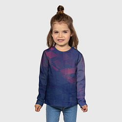 Лонгслив детский Абстрактный прозрачный стеклянный фиолетовый патте, цвет: 3D-принт — фото 2