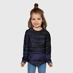 Лонгслив детский Синие кляксы на чёрном, цвет: 3D-принт — фото 2