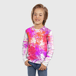 Лонгслив детский Разбрызганная красная краска - светлый фон, цвет: 3D-принт — фото 2