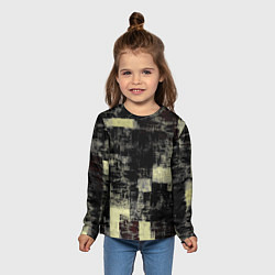 Лонгслив детский Жёлтый абстракт, цвет: 3D-принт — фото 2