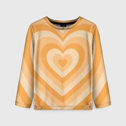 Лонгслив детский Hearts orange, цвет: 3D-принт