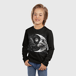 Лонгслив детский Волки инь-янь луна, цвет: 3D-принт — фото 2