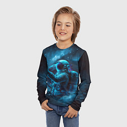 Лонгслив детский An astronaut in blue space, цвет: 3D-принт — фото 2
