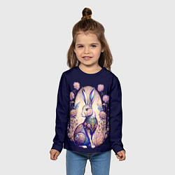 Лонгслив детский Мистический заяц, цвет: 3D-принт — фото 2