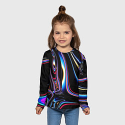 Лонгслив детский Черный глянец, цвет: 3D-принт — фото 2