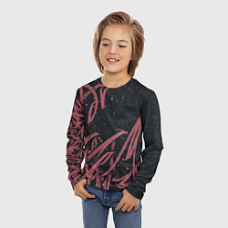 Лонгслив детский Бордовое граффити, цвет: 3D-принт — фото 2