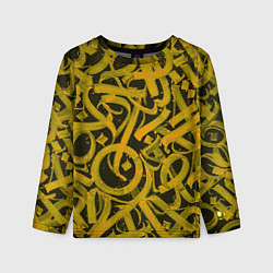 Лонгслив детский Gold Calligraphic, цвет: 3D-принт