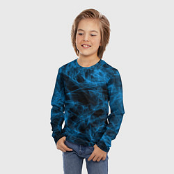 Лонгслив детский Синий дым текстура, цвет: 3D-принт — фото 2