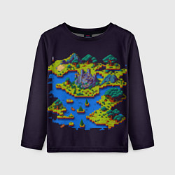 Лонгслив детский Пиксельный остров и замок, цвет: 3D-принт