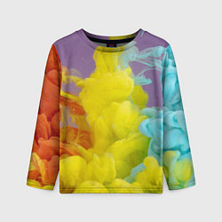 Детский лонгслив Абстрактные разноцветные объёмные дымы