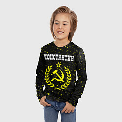 Лонгслив детский Константин и желтый символ СССР со звездой, цвет: 3D-принт — фото 2