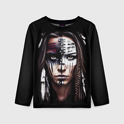Лонгслив детский Индианка - боевой окрас, цвет: 3D-принт