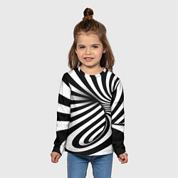 Лонгслив детский Оптические иллюзии зебра, цвет: 3D-принт — фото 2