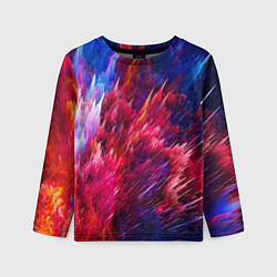 Детский лонгслив Красно-синие брызги краски