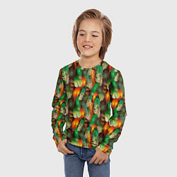 Лонгслив детский Павлиные перья, цвет: 3D-принт — фото 2