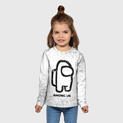 Лонгслив детский Among Us с потертостями на светлом фоне, цвет: 3D-принт — фото 2