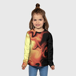 Лонгслив детский Пламя с боку, цвет: 3D-принт — фото 2