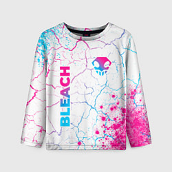 Детский лонгслив Bleach neon gradient style: надпись, символ