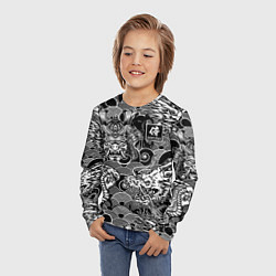 Лонгслив детский Татуировки самурая, цвет: 3D-принт — фото 2