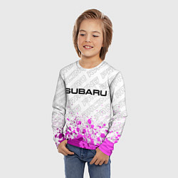 Лонгслив детский Subaru pro racing: символ сверху, цвет: 3D-принт — фото 2