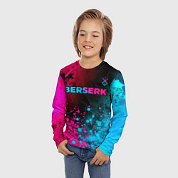 Лонгслив детский Berserk - neon gradient: символ сверху, цвет: 3D-принт — фото 2