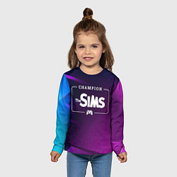 Лонгслив детский The Sims gaming champion: рамка с лого и джойстико, цвет: 3D-принт — фото 2
