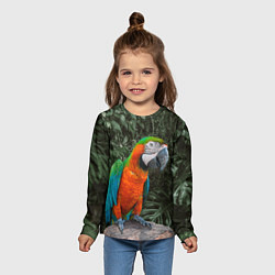Лонгслив детский Попугай Макао, цвет: 3D-принт — фото 2