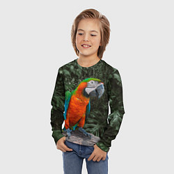Лонгслив детский Попугай Макао, цвет: 3D-принт — фото 2