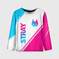 Детский лонгслив Stray neon gradient style: надпись, символ