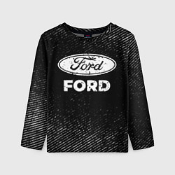 Лонгслив детский Ford с потертостями на темном фоне, цвет: 3D-принт