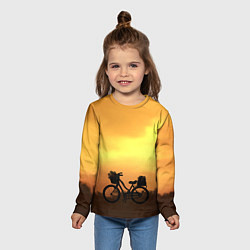 Лонгслив детский Велосипед на закате, цвет: 3D-принт — фото 2